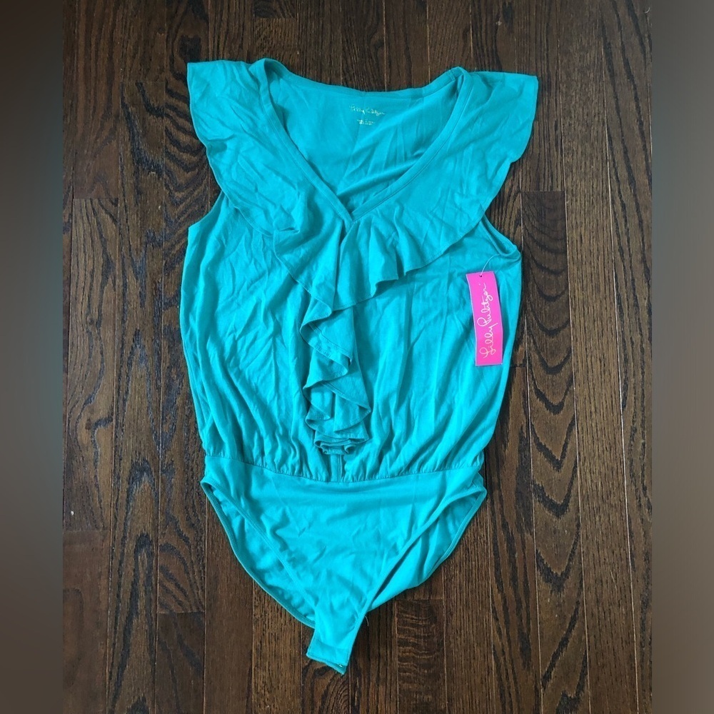 *NWT* Lilly Pulitzer Women’s S Bright Agate Green Caliana Sleeveless Bodysuit - Picture 2 of 11